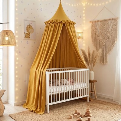 ciel de lit bébé voile légère pour nurserie ambiance cocooning