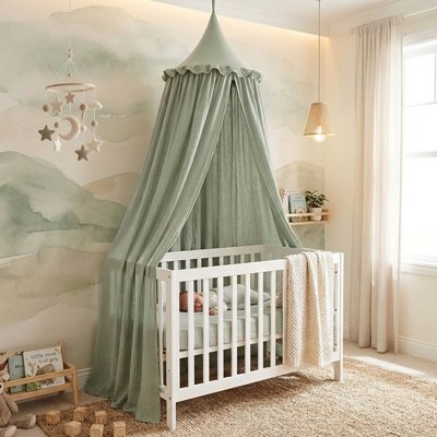 ciel de lit chambre bébé tissu voile doux décoration premium 