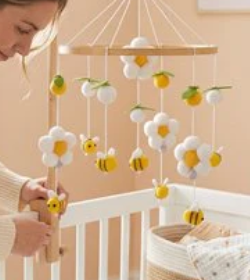 Mobile bébé | abeilles fleurs